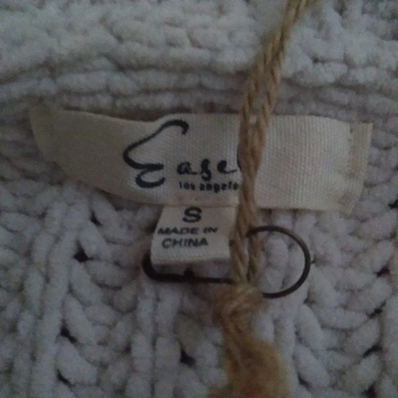 NWT Easel boxy Sweater with soft faux-fur accent along bold gray stripes. Sz. S - Picture 8 of 9